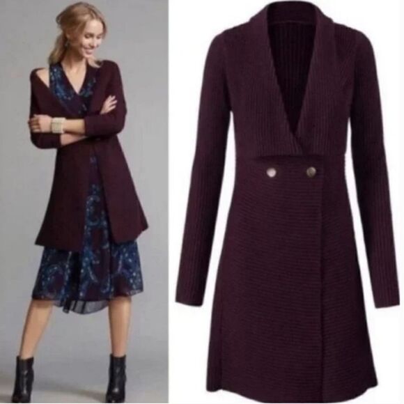 CAbi Sweaters - Cabi #3350 Regal Longline Duster Mulberry Cardigan size s